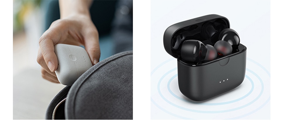 Black / White Wireless Earbuds with 4 Mics