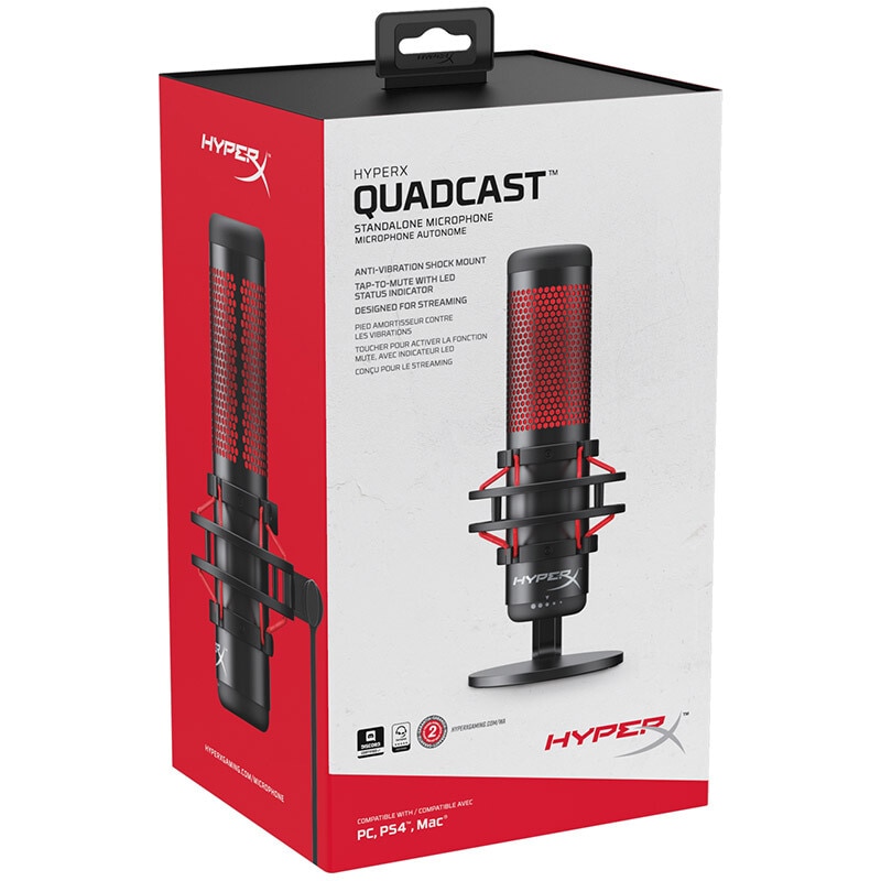 Kingston HyperX QuadCast USB Condenser Gaming Microphone Professional Computer Microfone for PC PS4 Mac Podcasts Twitch YouTube