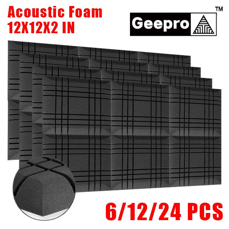 Geepro 11.8x11.8x2in Acoustic Foam Big Soundproofing Acoustic Panel Noise Isolation for Studio Acoustic Isolator Soundproof Foam